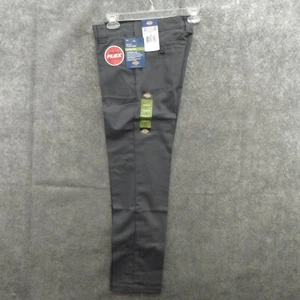 Dickies Boys Flex Pants 12 Charcoal Gray Slim Fit Tapered Leg Wrinkle Resist New - Picture 1 of 13