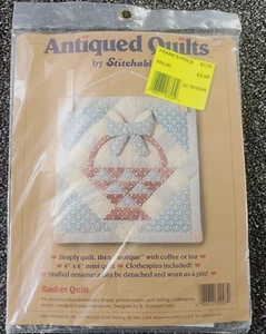 Stitchables Antiqued Quilts Cross Stitch Kit SEALED Basket Quilt 72003  6" x 6" - Picture 1 of 8