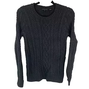 Jeanne Pierre Strickpullover grau Rundhals Zopfmuster Damen Größe Small S - Bild 1 von 8