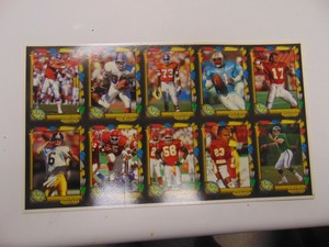 FOOTBALL CARD SET HARD TO FIND UNCUT SHEET JOHN ELWAY DERRICK THOMAS WARREN MOON
