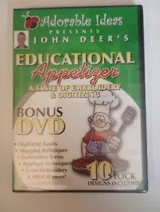 John Deer's DVD Adorable ideas A Taste of Embroidery & Digitizing plus Bonus DVD - Picture 1 of 2