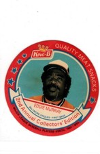 EDDIE MURRAY  ORIOLES  1989 KING-B QUALITY MEAT SNACKS #2  CREASE