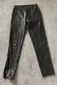 Rari jeans vintage ModZart London W28" punk/mod stampa leopardata nera anni 1970/80 - Foto 1 di 6