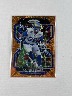 2021 Panini Prizm ~ Аарон Дональд ~ оранжевый лазерный призма ~ 69 ~ Rams - Изображение 1 из 3