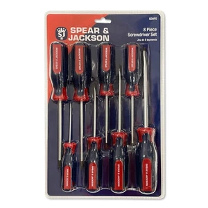 SPEAR AND JACKSON SCREWDRIVER SET 8 PIECE SLOTTED PH PZ SCREWDRIVERS KIT - Picture 1 of 2
