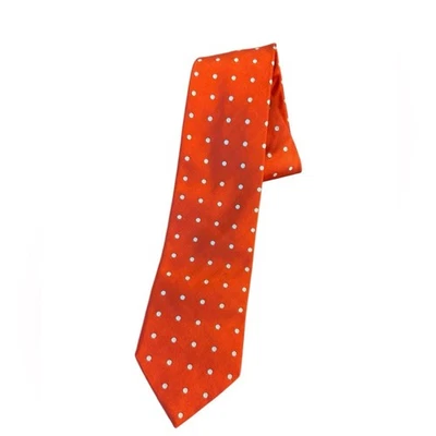 Corbata Ralph Lauren etiqueta púrpura naranja lunares seda Foto 1 de 4