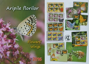 Rumänien 2016 Schmetterlinge,Butterfly,Papillon Mi.7060-63,Zf.,KB,Block 663,FDC - Bild 1 von 12