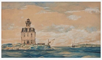 Lighthouse Art Print – Earl Horter Maritime Scene 1931 Coastal Illustration - Image 1 of 2