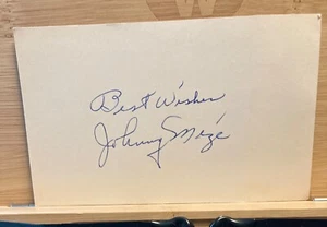 Johnny Mize Autograph- 3x5 Index-MLB-Early 60s - Picture 1 of 2