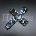 22Mm Replacement Black Band Strap Rubber Vent Fits For Seiko Diver Camo
