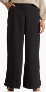 NWT Max Studio London Women's High Waisted Easy Wide Leg Trouser Black Size S - Picture 1 of 3
