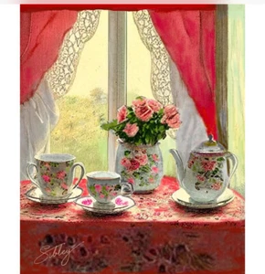 8x10 “English Tea” Original Art Design Artist Signed Print Limited Edition - Picture 1 of 1