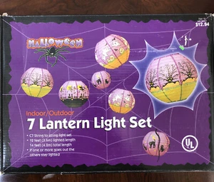 Halloween 7 LANTERN C7 String Light Set 12 Ft  Lighted Lenght Indoor Outdoor NEW - Picture 1 of 9