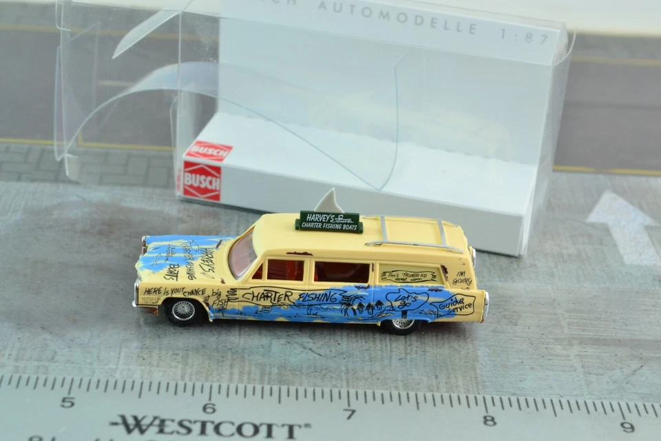 Busch 42909 Cadillac 66 Station Wagon Charter Fishing Boat 1:87 Scale HO  - Изображение 1 из 3
