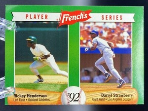1992 French's Player Series Rickey Henderson Darryl Strawberry Baseball Card #17