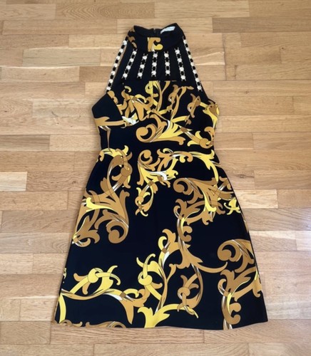 Abito VERSACE IT 40 XS S 34 36 nero oro blogger couture