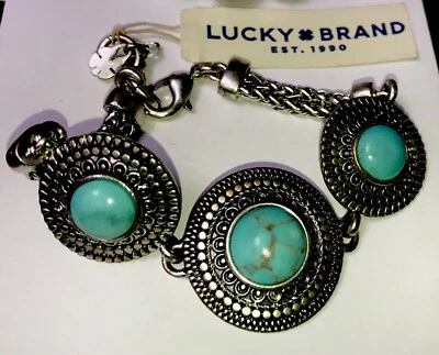 Impresionante Pulsera Navajo Turquesa Suroeste Marca Lucky Vintage $150 Firmada Foto 1 de 4