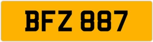 BFZ 887 B 3x3 DATELESS PRIVATE NUMBER PLATE BEC BEK BRY BEN BOB BAZ BIL BAS BON - Picture 1 of 1