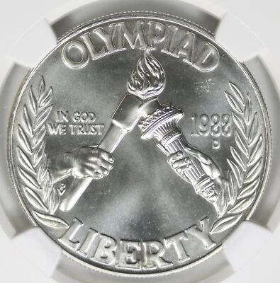 1988-D Olympics Silver Commemorative Dollar $1 NGC MS69 - Image 1 of 4