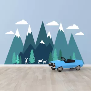 "Calcomanía de pared geométrica de montaña autoadhesiva para bebé 53,1"" x 47,2" - Imagen 1 de 9