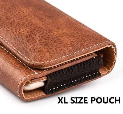 para TELEFONES ZTE XL - Bolsa de couro marrom horizontal estojo coldre clipe cinto - Imagem 1 de 4