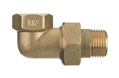 1/2 3/4 1 Inch Threaded Pipe Joint Union Elbow Fittings Female x Male Brass - Image 1 of 2