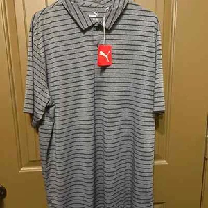Brandneu Puma Dri-Fit Gr. XL Herren Polo Rotationsstreifen schwarz/grau - Bild 1 von 4