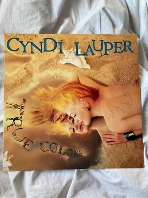Cyndi Lauper True Colors 1986 Vinyl Record LP original Autograph Signed in-perso - Image 1 of 4