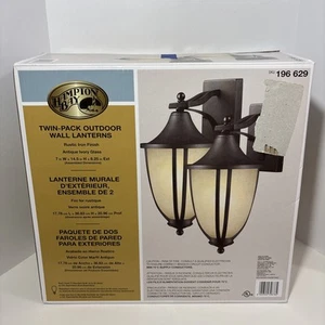Hampton Bay 2 PACK Exterior Rustic Iron Finish Light Fixture 196629 ✅ Open Box - Picture 1 of 13