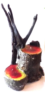 Neu Holz & Doppel 3-Docht Sandguss unparfümiert Freiform Abstrakte Kunst KERZE (u) - Bild 1 von 6