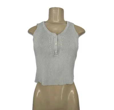 Camiseta sin mangas Zara grande de punto recortado acanalada con cuello a presión I37 Foto 1 de 4