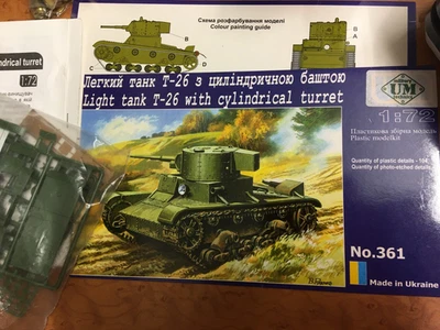maquette 1/72, RARE , UM 361 - tank T26 , tourelle cylindrique ,  russe - Photo 1/2