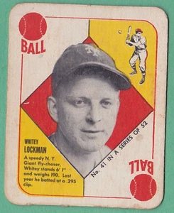 1951 Topps Red Backs #41 Whitey Lockman Giants POVERE PIEGHE VEDI RETRO - Foto 1 di 2