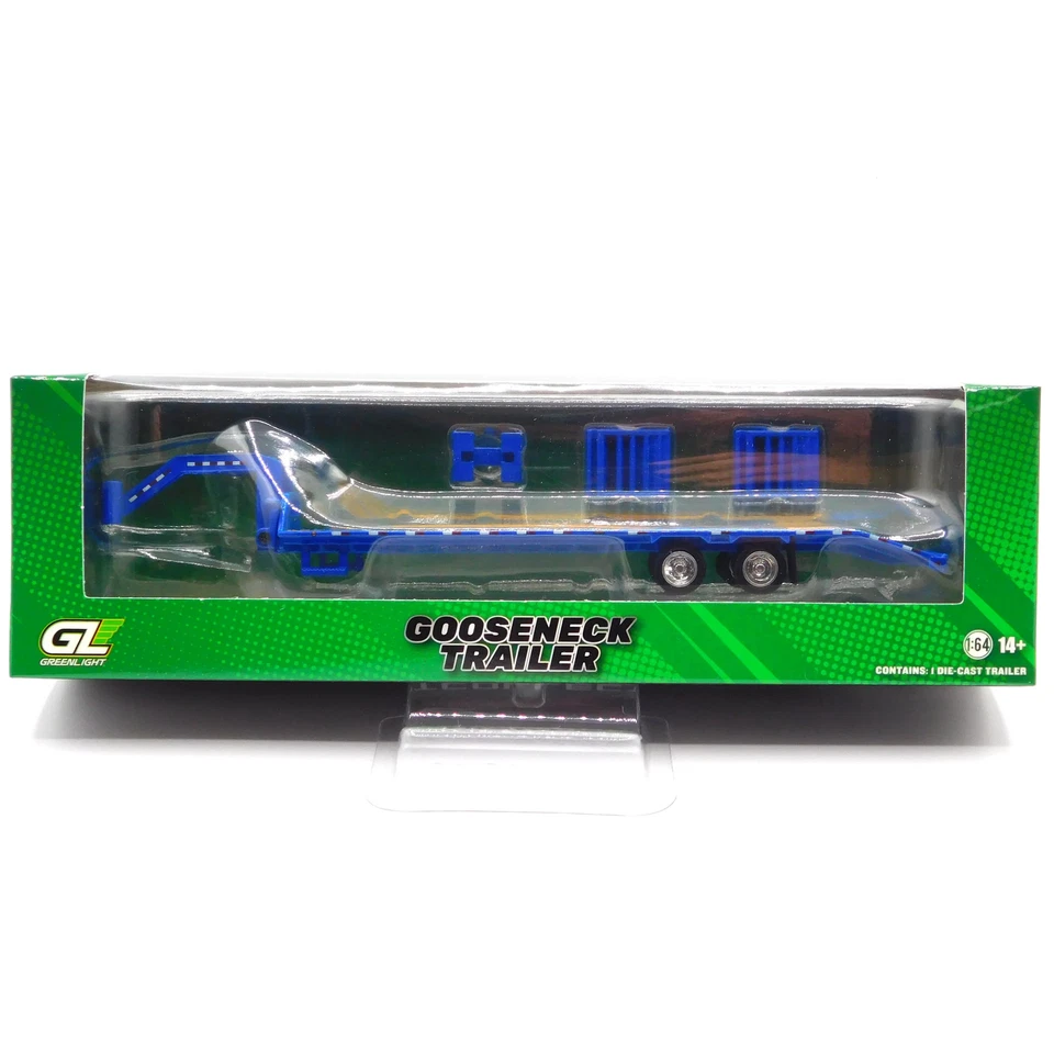 Greenlight Gooseneck Trailer Blue 1:64 Diecast Hobby Exclusive - Image 1 of 1