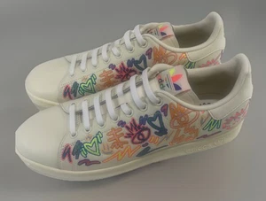 Adidas Stan Smith Pride Uomo 9.5 Originals GX6394 Bianco Panna Ottime Con. - Foto 1 di 7