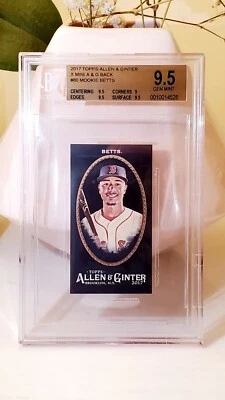 2017 Allen & Ginter Mookie Betts 1887 X Mini A & G Black BGS 9.5 Gem Mint! - Image 1 of 2