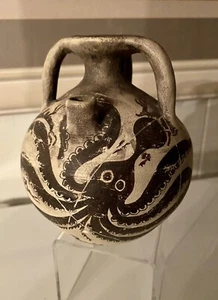 Minoische Keramik Replik Oktopus Flasche Glas Gefäß Palaikastro 5,5"" - Bild 1 von 12