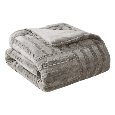 Madison Park Arctic Ultra Plush Down Alternative Throw | 50x60 | Grey - Image 1 of 4