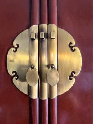 Asian China Display Cabinet Ming Chow Feet Chinese Bookcase Bar Tibetan Hutch - Image 1 of 4