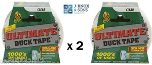 2 x Clear Ultimate Duck Tape 100% Waterproof multi-purpose 50mm x 20mtr Gaffa - Picture 1 of 2