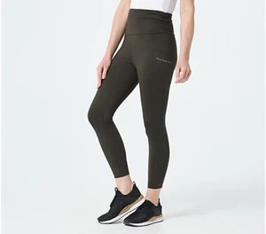 MIND BODY LOVE Peace Love World Ruched Waist Leggings-Evergreen-Small-A380143 - Picture 1 of 2