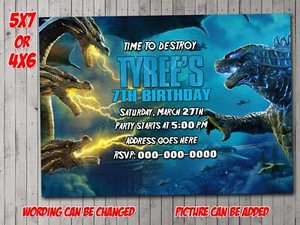 Godzilla Digital Party invitation,  invite, flyer, Movies, Invitations, Monsters - Picture 1 of 1