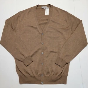 New $345 Canali 100% WOOL Cardigan Button Sweater Men's 2XL XX-LARGE EU 58 Brown - Picture 1 of 6