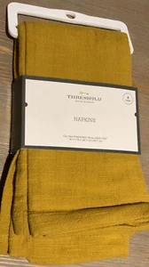 🍒 Threshold 3pk Cotton Easy Care Napkins Plain Weave Solid Hue 18"x18"Yellow - Picture 1 of 2