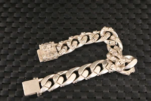  Tíbet chino plata fundido a mano calavera estatua pulsera hombre genial joya regalo - Imagen 1 de 7