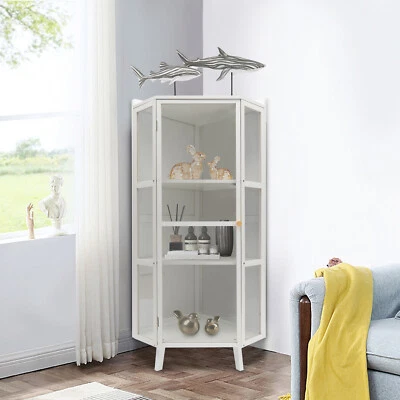 Armario Esquinero 42.5" H Alto Armario Esquinero Armario de Almacenamiento con 1 Puertas y 3 Estantes Foto 1 de 4