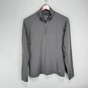 Mountain Hardwear Butter Zippity Base Layer Women Small Gray Tech Quarter Zip - Picture 1 of 10