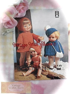 Vintage Knitting Pattern Baby Dolls 8 Piece Set For 12, 15 Or 18in Dolls - Picture 1 of 1