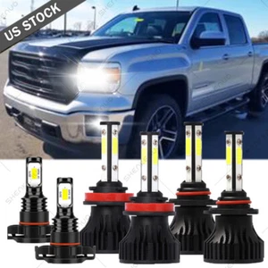 For 2007-2013 GMC Sierra 1500 2500 3500 6000K LED Headlight Kits 9005 H11 5202 - Picture 1 of 12