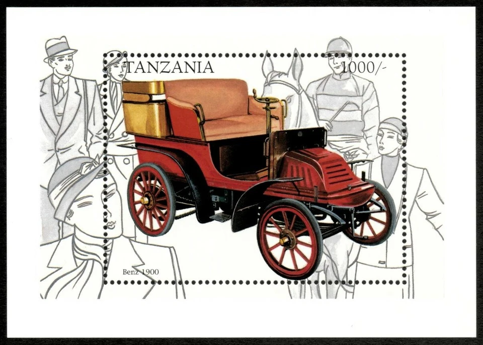 Tanzania 1998 - Coches clásicos, Benz 1900 - Hoja de recuerdo - Scott 1682 - MNH Foto 1 de 1